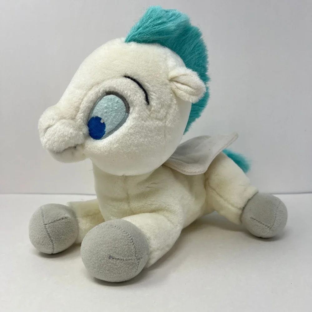 Disney Hercules Pegasus Plush 9 Inch White Teal Vintage 1997 Movie Toy